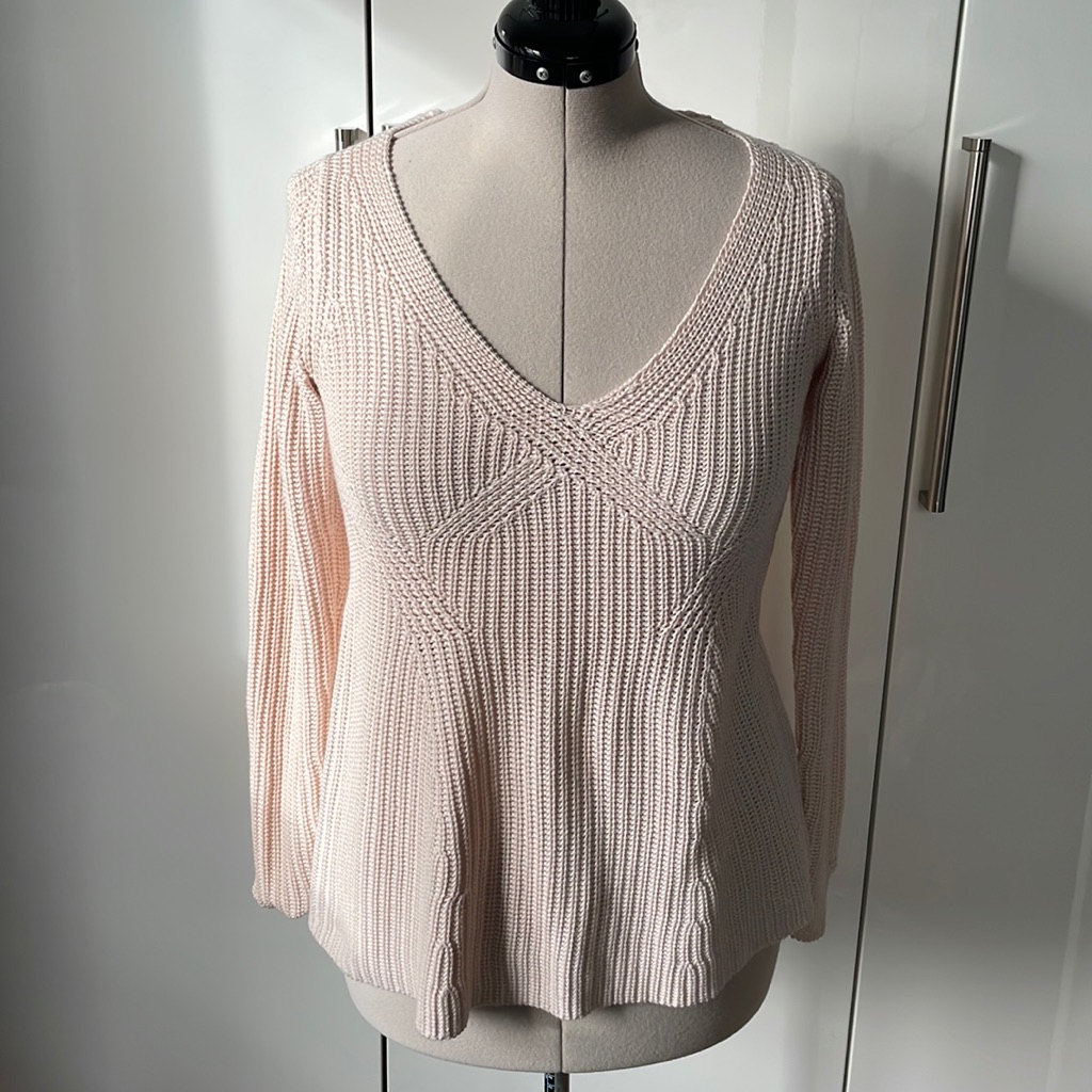 Zara V-Neck Sweater In Light Pink Size-Medium Nwot